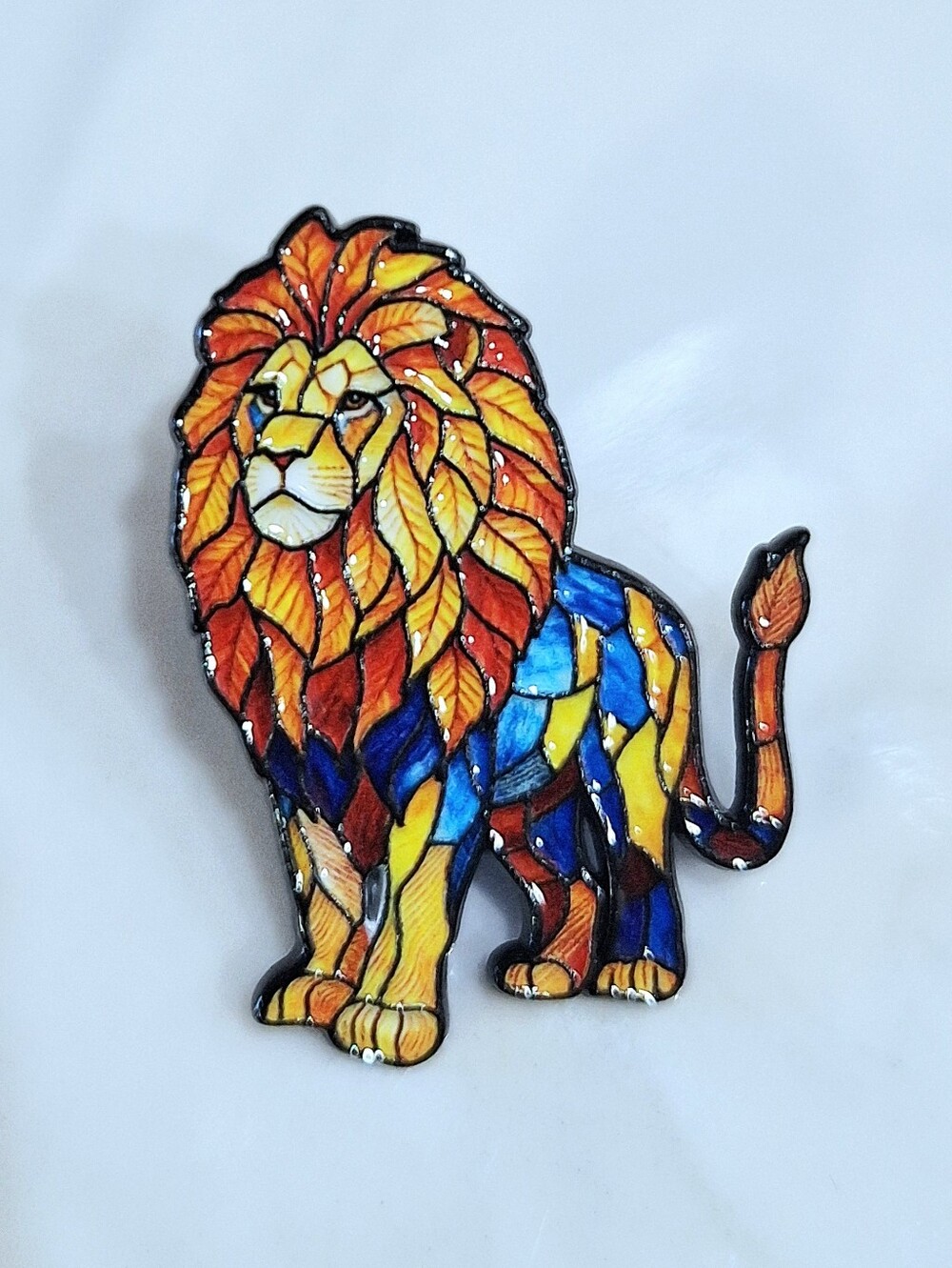 Mosaic Lion Pin